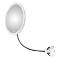 Makeup mirror with LED & magnification - with suction cup and flexible arm |