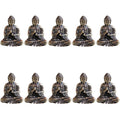 10 pieces mini brass sitting Buddha statue figure for travel Buddhism worship home office desk decoration