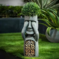 GlowSculpt – Solar LED Face Planter