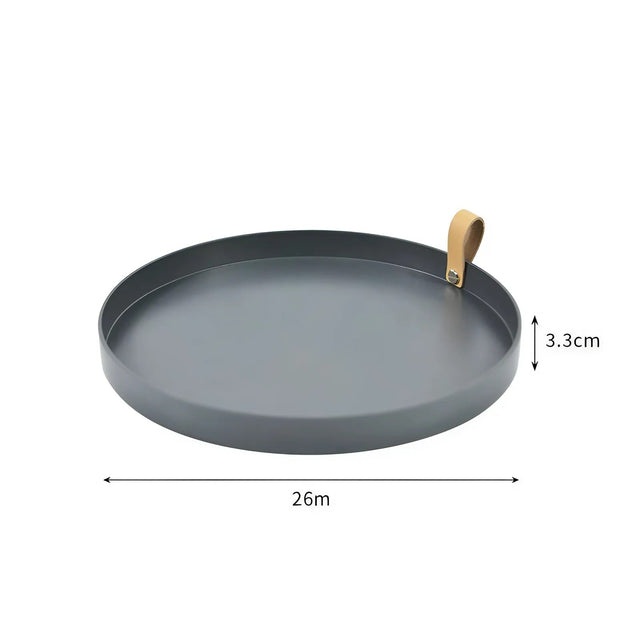 Simple solid colour round storage tray