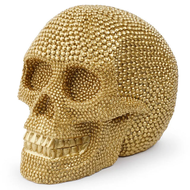 BUF Large Silver/Gold Skull Statue Resin Craft Decorative Ornaments Halloween Decoration Sculpture Home Decor Figures