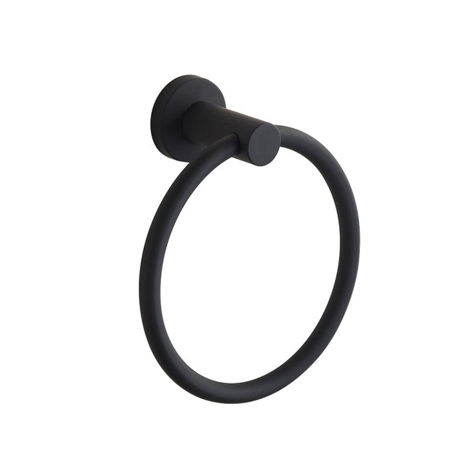 Towel ring made of 304 stainless steel in chrome, Round simple design, Black, European bathroom accessories, Rustproof