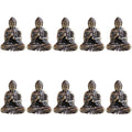10 pieces mini brass sitting Buddha statue figure for travel Buddhism worship home office desk decoration