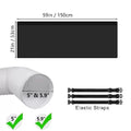 Unisex one size wide flat window sealing panel for portable air conditioner with universal round exhaust collar and quick-release elastic bands