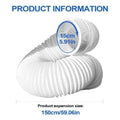 Unisex one size universal flexible corrugated exhaust hose for portable air conditioner with reinforced intake collar and extendable length