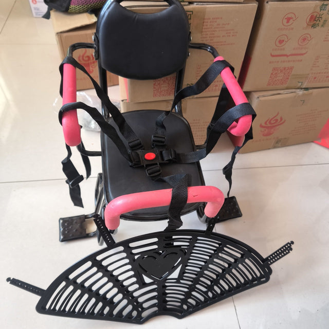 toddler safety bike seat with adjustable five-point harness padded armrests and footrests