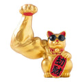 Large hand, happy wealth, waving cat, gold-coloured waving hand cat, home decoration, welcoming waving cat, sculpture, statue, decor, car ornament, shop gift