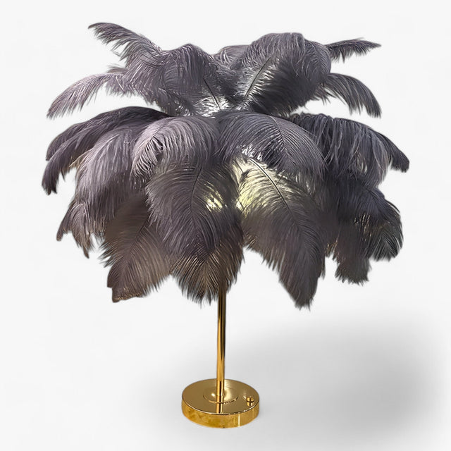 FeatherGlow | Table lamp with touch control - LED with feathers for weddings and room decoration