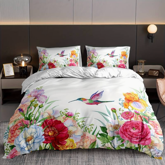 colourful Flowers Aura Duvet with Pillowcases