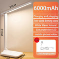 6000mAh rechargeable LED table lamp USB 3 colour stepless dimmable desk lamp touch foldable eye-protecting reading night light