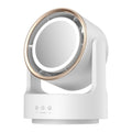 3 In 1 Multifunctional Desktop Fan with LED Light Cosmetic Mirror Rechargeable Oscillating |