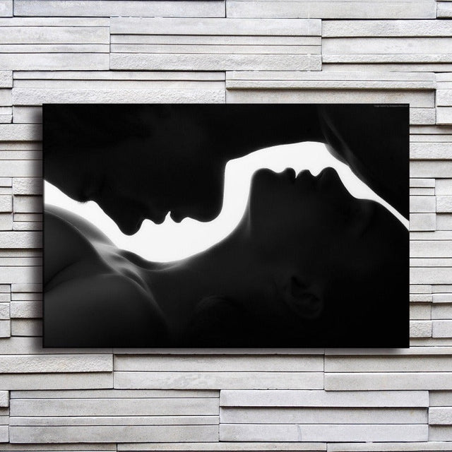 Man and Woman Silhouette - Canvas Wall Art Painting