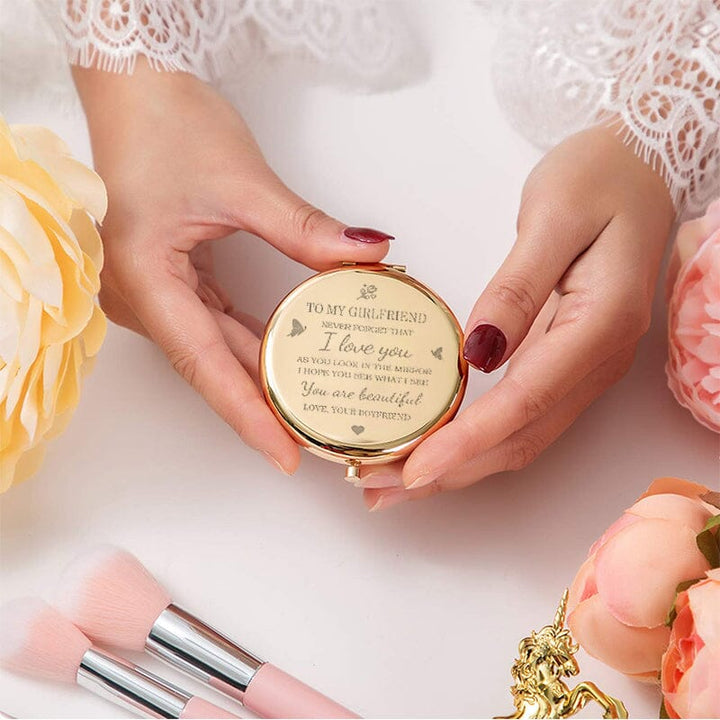 I love you compact mirror
