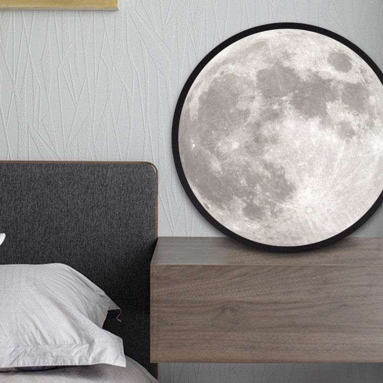 2-in-1 Mirror and Light, with Moon Painting, LED Ambient Light &amp; USB Power, for Home, Office and Bedroom