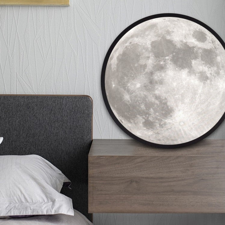 2-in-1 Mirror and Light, with Moon Painting, LED Ambient Light &amp; USB Power, for Home, Office and Bedroom