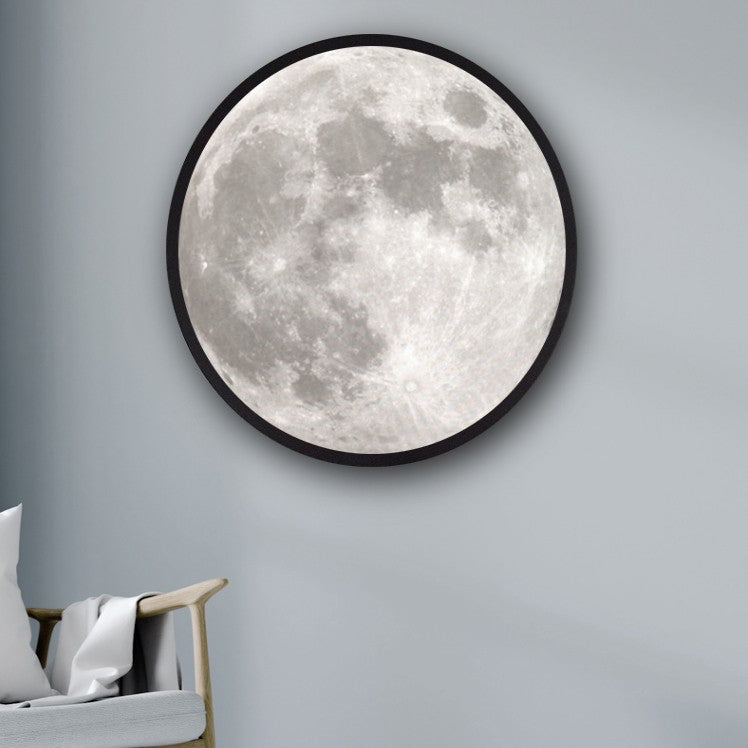 2-in-1 Mirror and Light, with Moon Painting, LED Ambient Light &amp; USB Power, for Home, Office and Bedroom