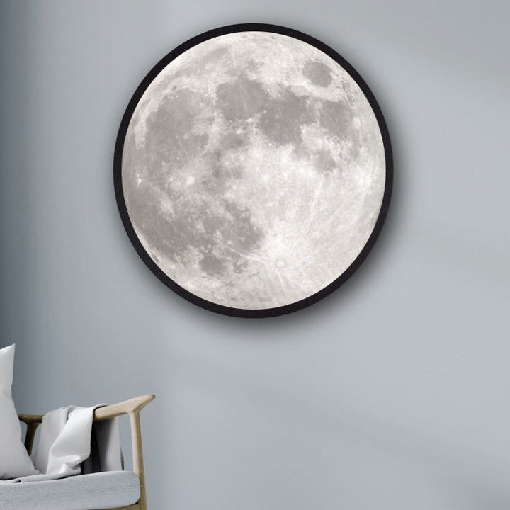 2-in-1 Mirror and Light, with Moon Painting, LED Ambient Light &amp; USB Power, for Home, Office and Bedroom