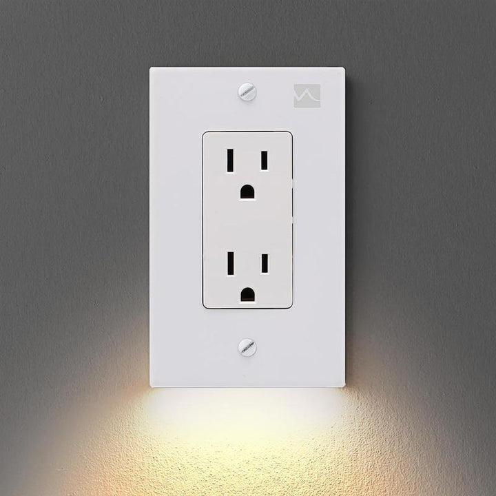 Outlet wall plate with LED night lights