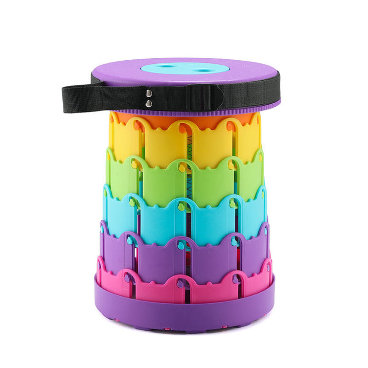 Improved retractable folding stool