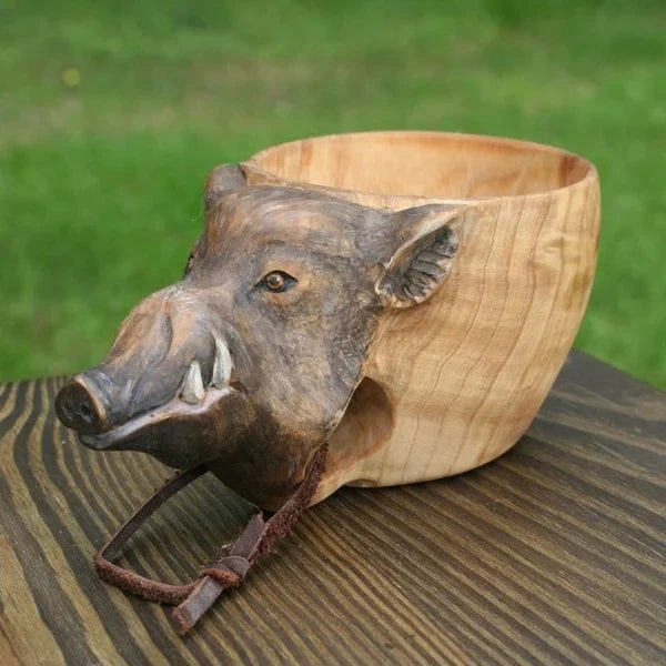 Wooden Cup - WildSip - Handmade Animal Design - Adventurous Hydration