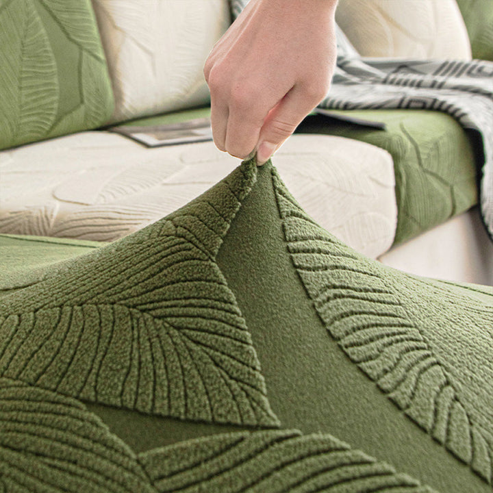Waterproof Sofa Cover with Tropical Leaf Pattern – Elastic and Scratch Resistant – Full Protection for Sofas