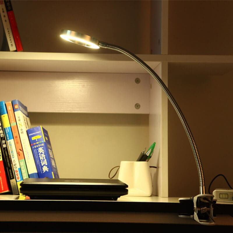 Creative simple USB pants button LED reading clip desk lamp