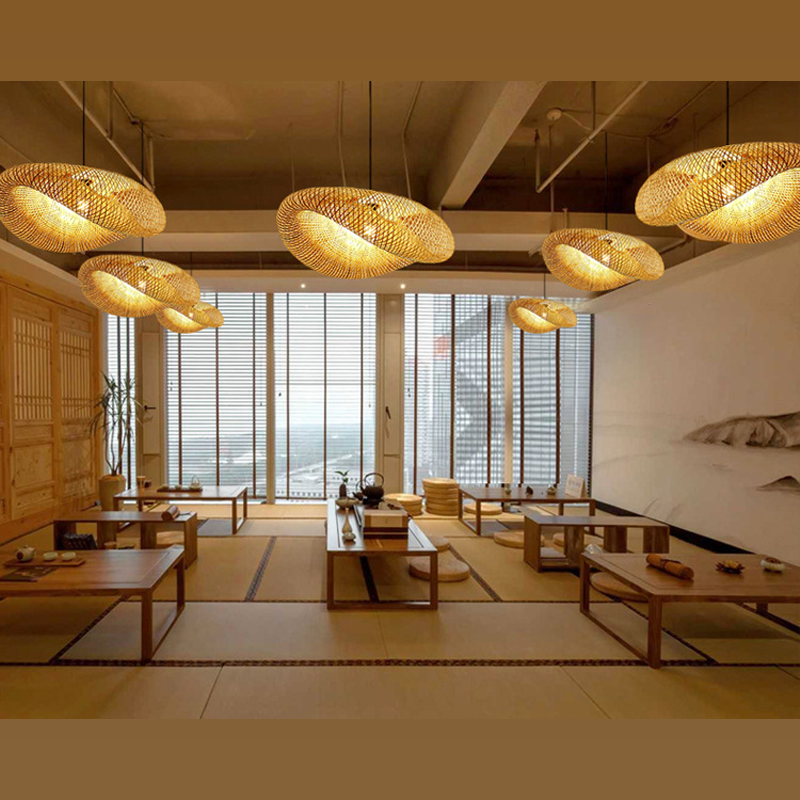 Rattan Woven Bamboo - Pendant Light - Led - Light
