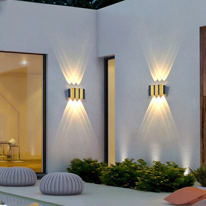 Modern Light Luxury Golden Aluminium Outdoor Waterproof Terrace LED Wall Light Lamp