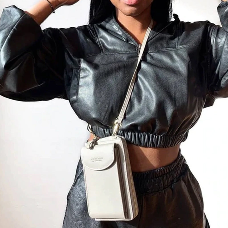 First-class phone case/shoulder bag with zipper |