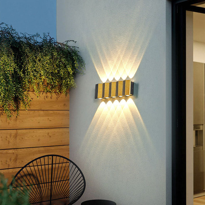 Modern Light Luxury Golden Aluminium Outdoor Waterproof Terrace LED Wall Light Lamp