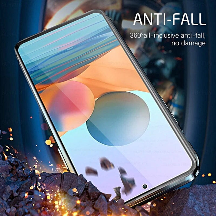 Magnetic tempered glass double-sided phone case for Samsung