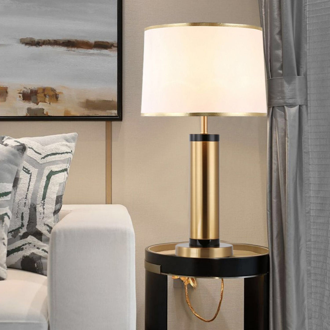 Modern Transitional Cylinder Iron Fabric 1-Light Table Lamp for the Living Room