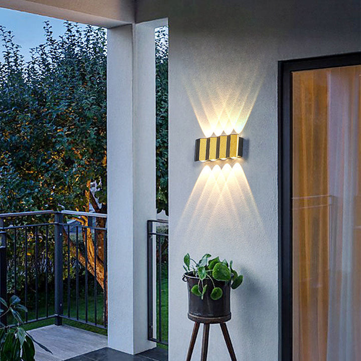 Modern Light Luxury Golden Aluminium Outdoor Waterproof Terrace LED Wall Light Lamp