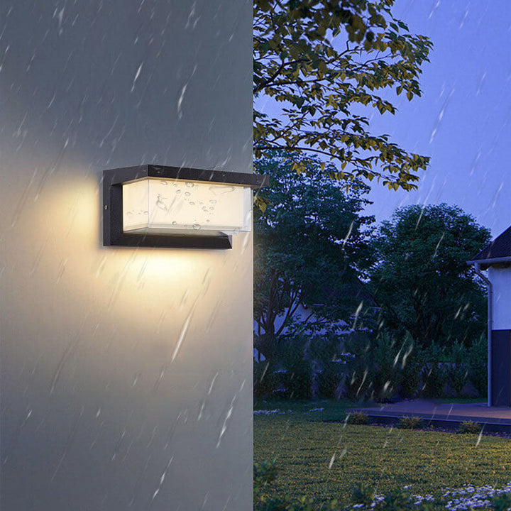 Modern Minimalist Solar Rectangle PC LED Outdoor Wall Light Lamp For Outdoor Patio