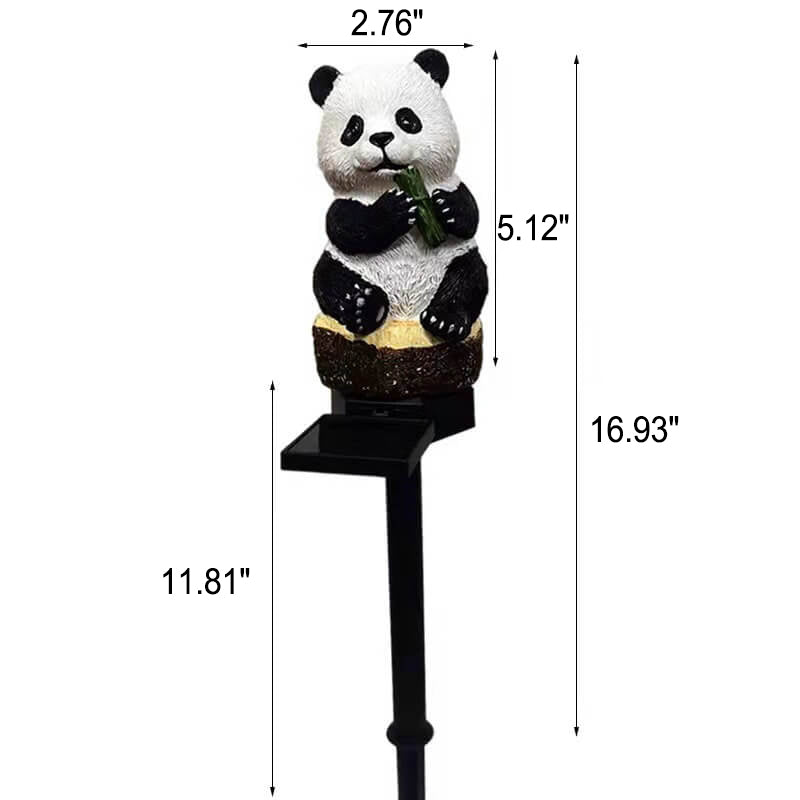 Solar resin panda outdoor waterproof patio decoration ground light