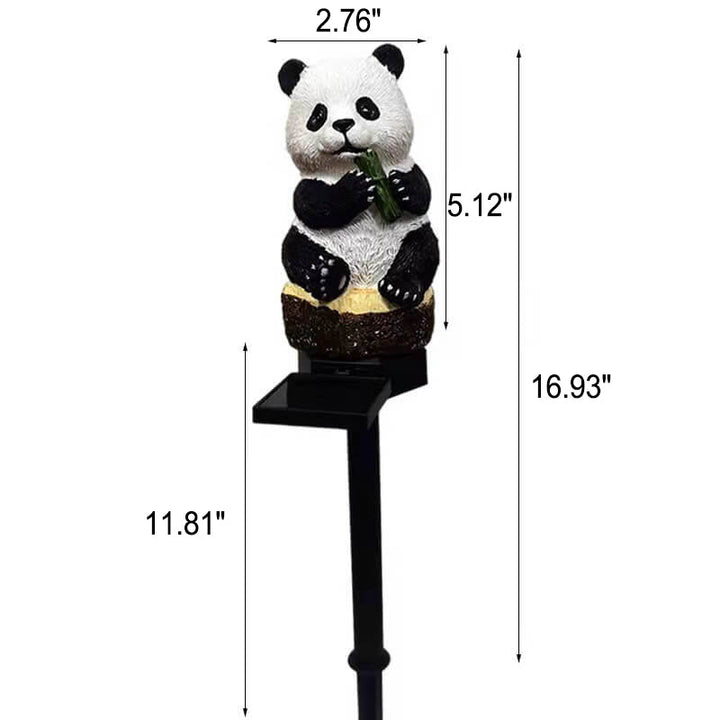 Solar resin panda outdoor waterproof patio decoration ground light