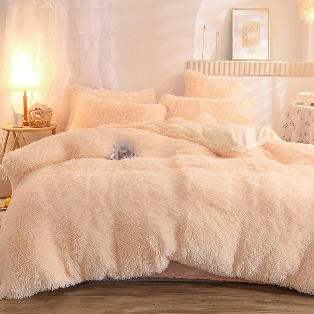 Ultra Soft Plush Duvet Cover Set with Zipper - Luxury &amp; Comfort
