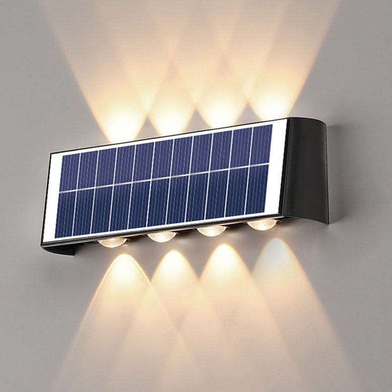 Modern Simplicity Solar Waterproof Rectangular ABS PMMA LED Wall Light Lamp For Outdoor Patio