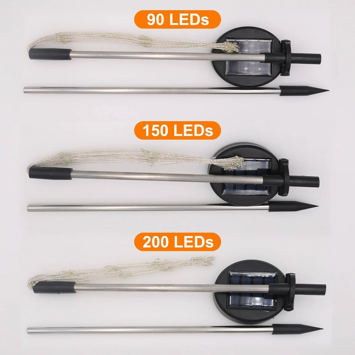 4 Piece Solar Firework Garden Lights - Weatherproof LED Decorative Lighting, Solar Energy for Garden and Patio