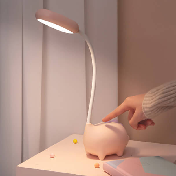 Rechargeable LED Desk Lamp with Cartoon Dinosaur Eye Care