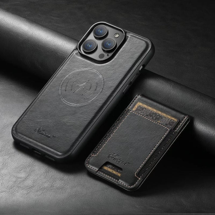 LuxCase Leather Phone Case with Card Slot and Stand – Suitable for iPhone |