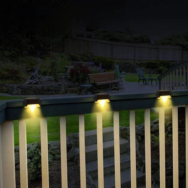 Solar-powered terrace lighting for outdoor use