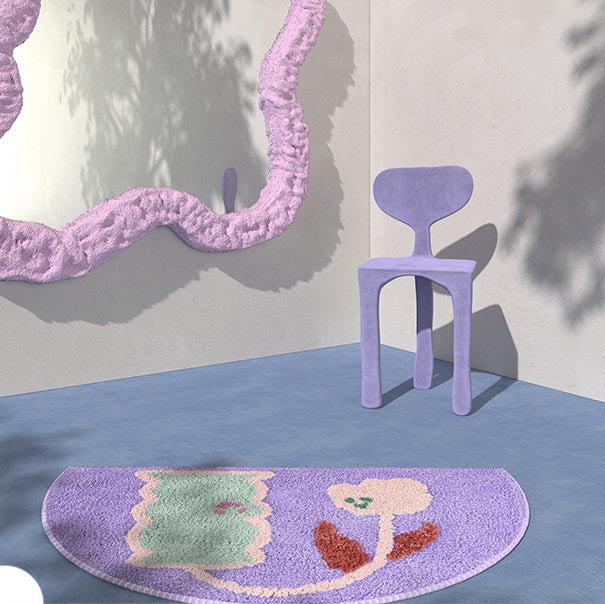 Wonderful small flower bath mat