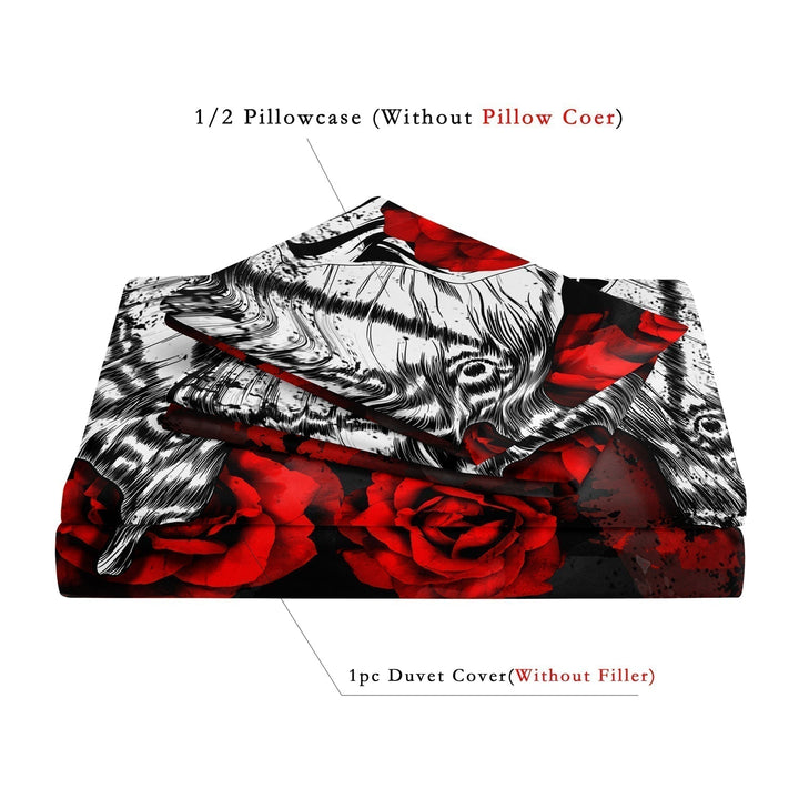 GothicLuxe - Skull &amp; Rose-Themed Bed Set