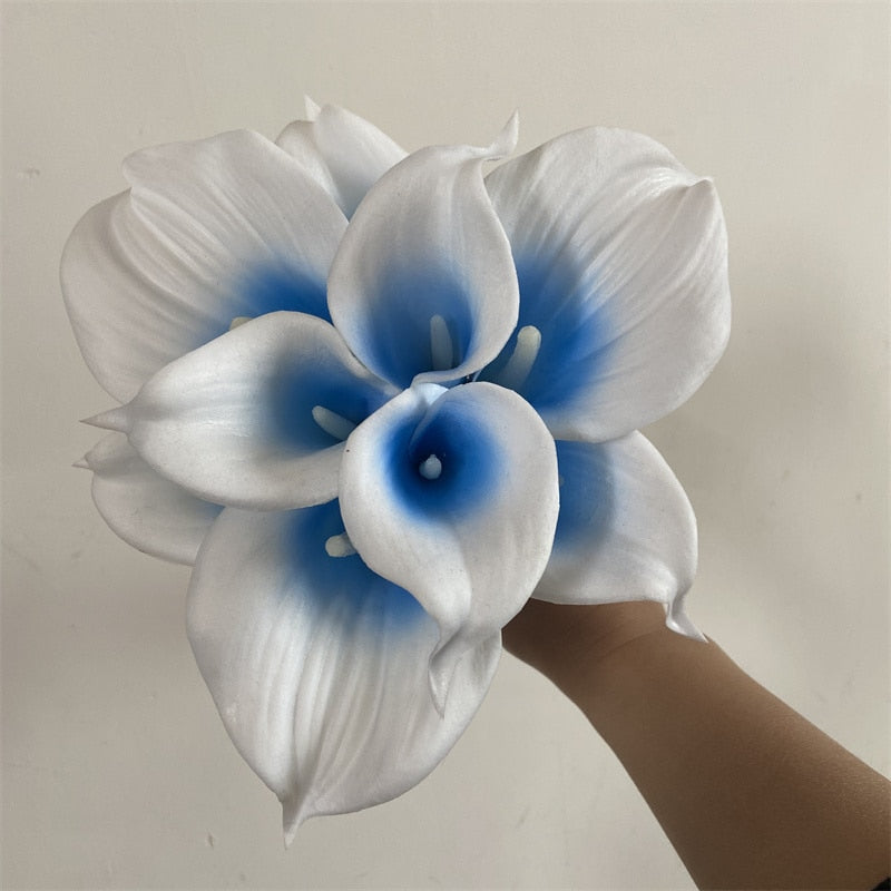 10 marine blue Calla lily PU Real Touch flowers wedding decoration bouquets table decoration artificial flowers home decor