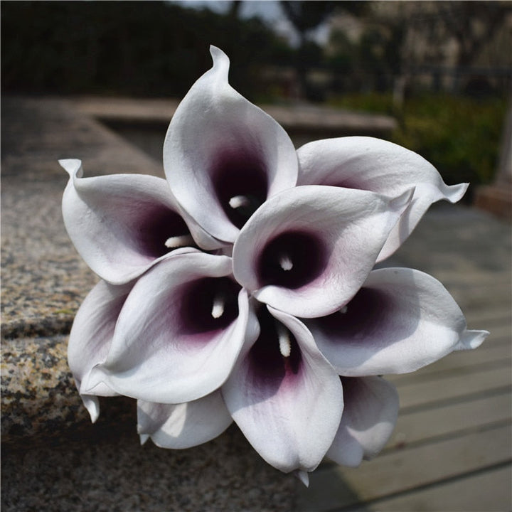 10 marine blue Calla lily PU Real Touch flowers wedding decoration bouquets table decoration artificial flowers home decor