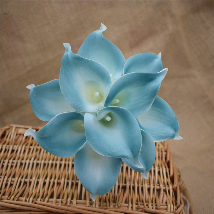 10 marine blue Calla lily PU Real Touch flowers wedding decoration bouquets table decoration artificial flowers home decor