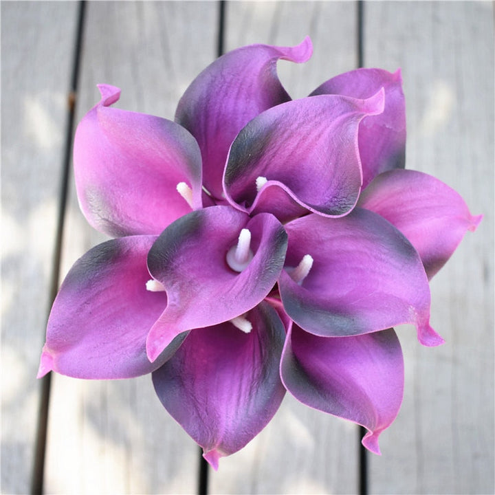 10 marine blue Calla lily PU Real Touch flowers wedding decoration bouquets table decoration artificial flowers home decor