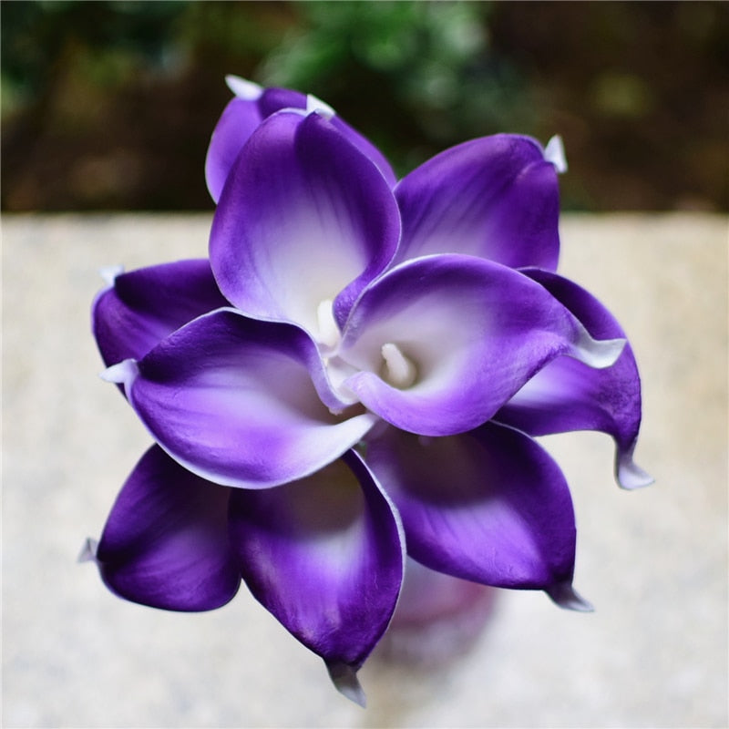 10 marine blue Calla lily PU Real Touch flowers wedding decoration bouquets table decoration artificial flowers home decor