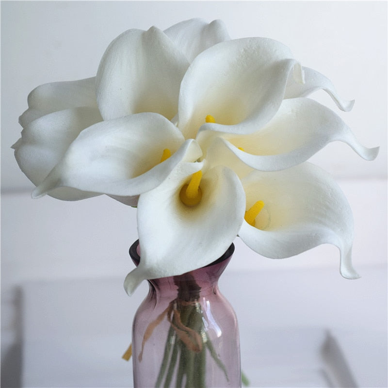 10 marine blue Calla lily PU Real Touch flowers wedding decoration bouquets table decoration artificial flowers home decor